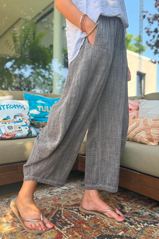 Frame Cotton Vintage Wash Barrel Pant Chocolate